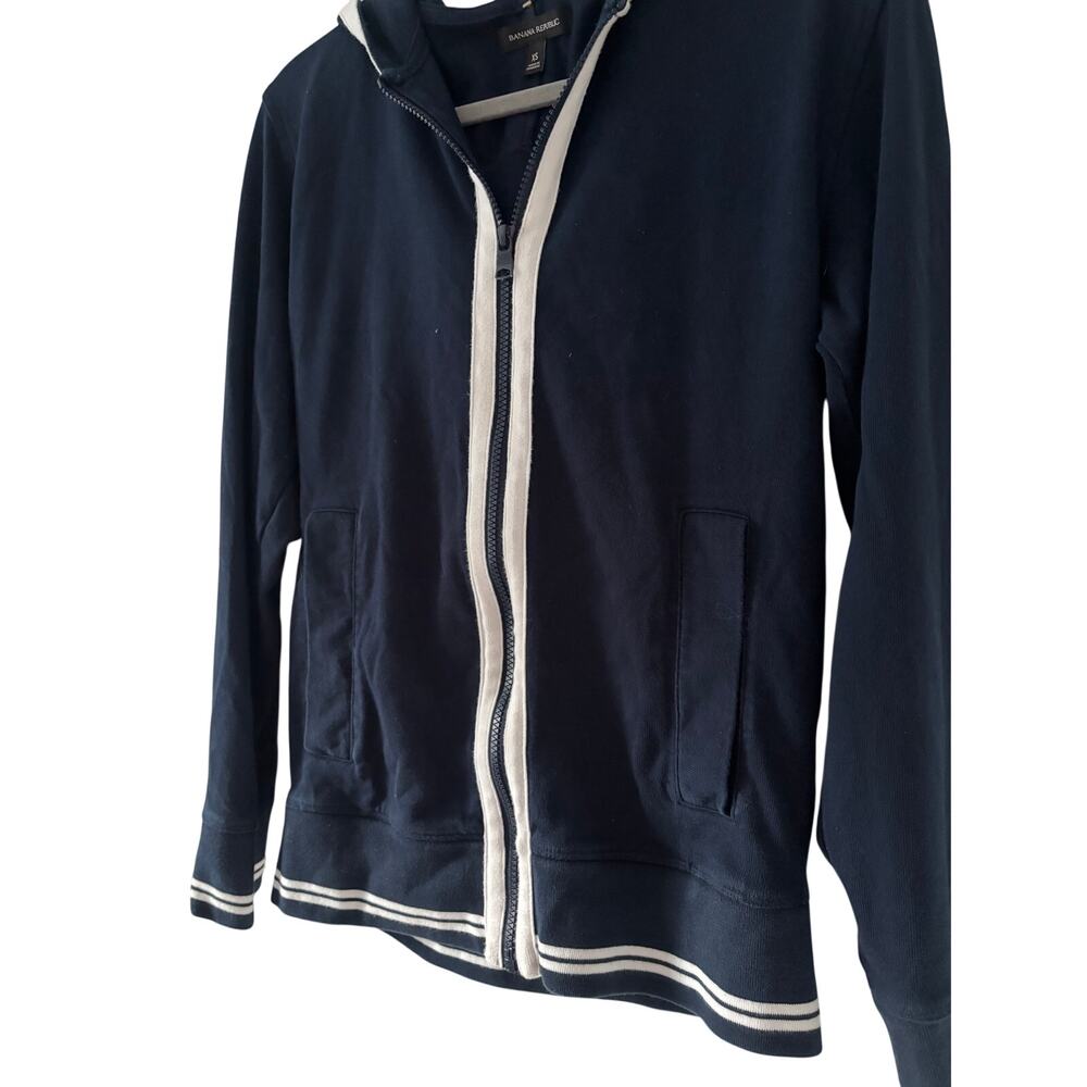 Banana Republic Navy Blue Zip Hoodie XS - Picture 4 of 8